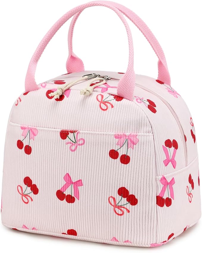 Bluboon Lunch Bag for Women Men Cute Corduroy Lunch Tote Bags Reusable Insulated Lunch Box Large Capacity Reusable Insulated Cooler for Work Picnic or Travel