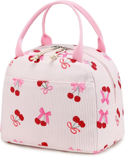 Bluboon Lunch Bag for Women Men Cute Corduroy Lunch Tote Bags Reusable Insulated Lunch Box Large Capacity Reusable Insulated Cooler for Work Picnic or Travel