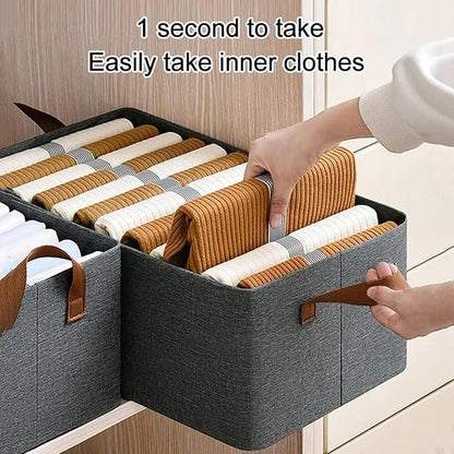 Foldable Closet Storage Box Bins Organizer System, Large Capacity Sturdy for Organizing Clothing, Sheets, Toys, Books - Shelf Organizer Shelves (3)