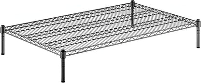 30" x 48" x 8" Black Epoxy Wire Storage Shelf, Dunnage Rack, Commercial 1 Tier Small Shelf