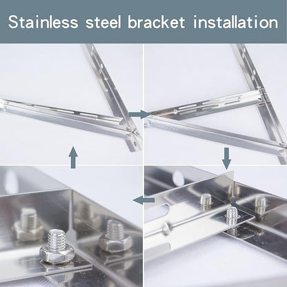 Wall Mounting Bracket for 9000-24000 BTU Condenser，Ac Support Brackets Rust Free Stainless Steel for Mini Split Air Conditioner Heat Pump Systems. (Small（9000-24000BTU）)
