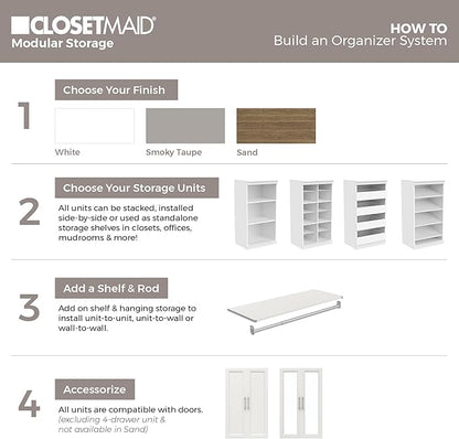 ClosetMaid Modular Storage Shelf Unit with 3 Shelves, White
