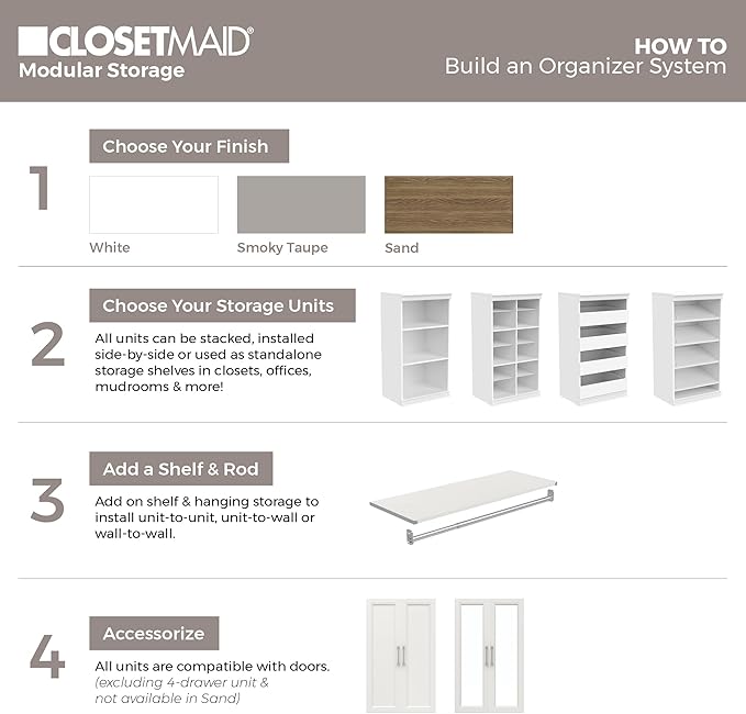ClosetMaid Modular Closet Collection Shelf and Hang Rod Accessory Kit, 36-Inch Shelf and Hang Rod Kit