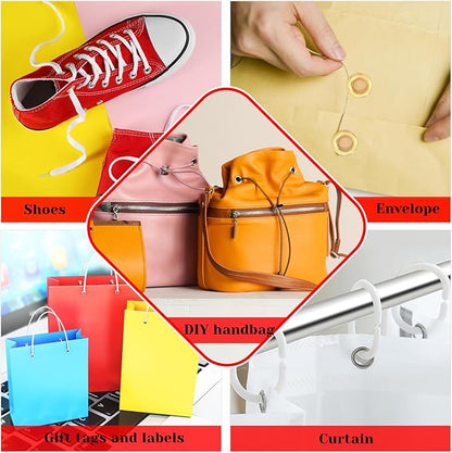 643Pcs Grommet Tool Kit 1/2 Inch(Inside Hole Size) Eyelet Kit with 320Pcs Eyelets Grommets, 320Pcs Washers, and Grommet Eyelet Pliers for Leather/Belt/Shoes/Crafts