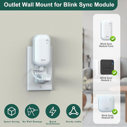 Blink Outdoor 2K Mount, Weatherproof Covers and 360°Adjustable Mounts for Blink 2K Camera, Space-Saving Outlet Wall Mount for Sync Module(Black, 5 Pack)