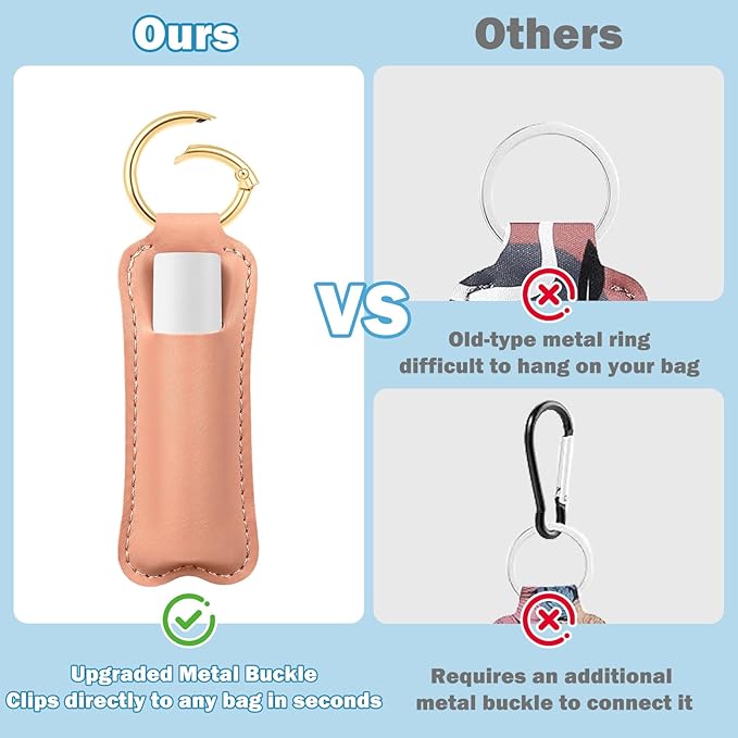 HEYSKAY Lip Balm Holder Keychain,Stocking Stuffers Gifts Lipstick Keychain Holder Compatible with Chapstick,Lipgloss Keychain