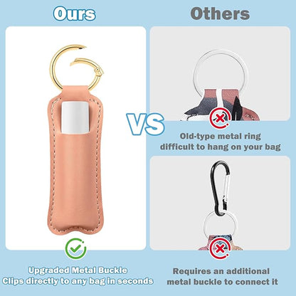 HEYSKAY Lip Balm Holder Keychain,Stocking Stuffers Gifts Lipstick Keychain Holder Compatible with Chapstick,Lipgloss Keychain