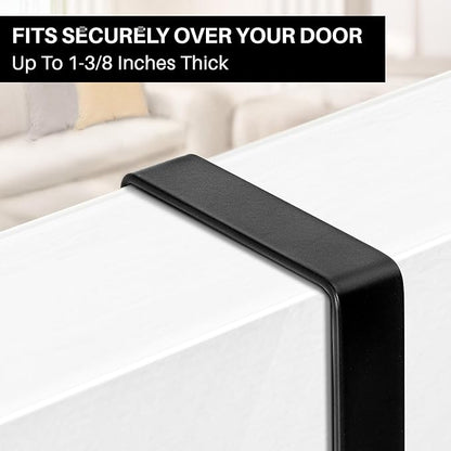 LYNK Professional® Home™ Over The Door Hooks - 28 Hook Over The Door Hanger - Over Door Coat Rack - Hanging Towels or Clothes - Bathroom, Bedroom or Laundry Room - Lifetime Ltd. Warranty – Black
