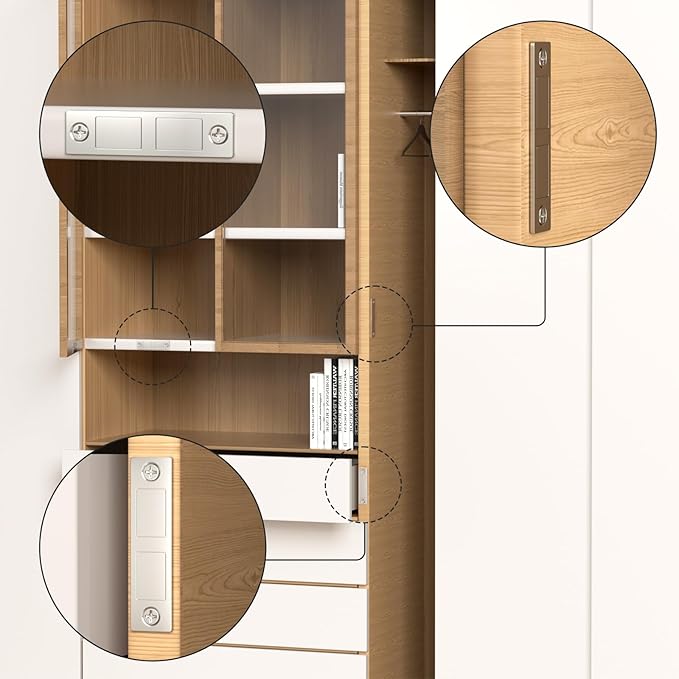 Drawer Magnet Jiayi Door Magnets, 12 Pack Ultra Thin Cabinet Magnetic Door Catches 30 LB Kitchen Drawer Closures, Door Magnetic Catch Heavy Duty Cupboard Double Magnets Latch for Closet Door Closing