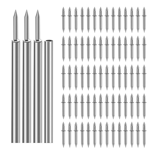 400pcs Double Head Skirting Nails with 4 Tools - Invisible Seamless Baseboard Screws for Solid Wood Trim, Double-Sided Installation