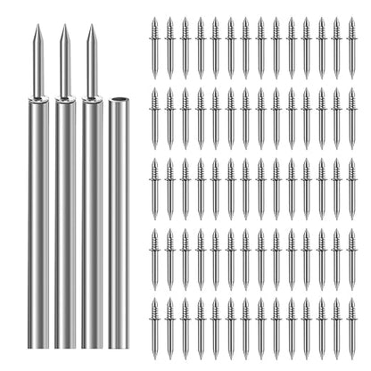 400pcs Double Head Skirting Nails with 4 Tools - Invisible Seamless Baseboard Screws for Solid Wood Trim, Double-Sided Installation