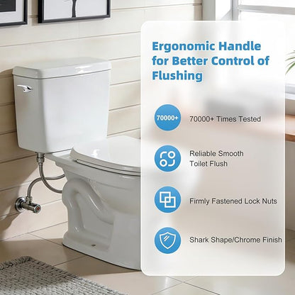 iFealClear Universal Toilet Handle Replacement Kit, Side/Angle Mount Toilet Flush Handle Compatible with Kohler K-GP30324-CP/TOTO/American Standard, Stainless Steel Flapper Chain, Chrome