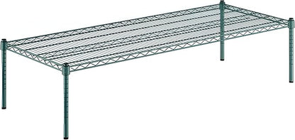 24" x 60" x 14" Green Epoxy Wire Storage Shelf, Dunnage Rack, Commercial 1 Tier Small Shelf