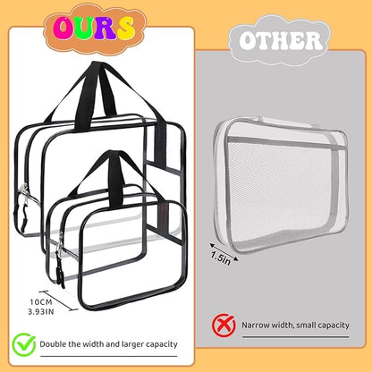 8 Packs XL Toy Storage Bags, Reusable Clear PVC Board Game Storage, Toy Storage Organizer Bags with Zipper for Building Blocks, Puzzle and Handmade Accessories, Clear Toiletry Bag