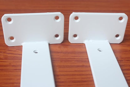 8 Pack - 16 inch White Hidden L Shelf Bracket (1/5 Inch Thicked) Iron Floating Shelf Brackets Rustic Industrial Metal Brackets for Shelf Support