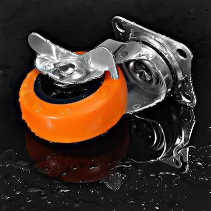 Caster Wheels, 3 Inch Casters Pack of 24,Locking Castors with Polyurethane,Plate Swivel Castors Wheels for Furniture Carts,Workbench