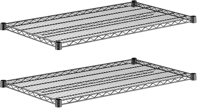 2-Pack Black 24" x 42" Additional Wire Shelf for Shelving Units, Replacement Shelves for Wire Rack