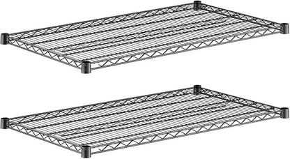 2-Pack Black 24" x 42" Additional Wire Shelf for Shelving Units, Replacement Shelves for Wire Rack