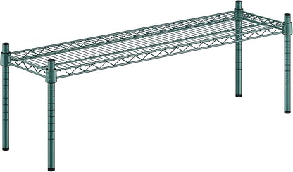 12" x 42" x 14" Green Epoxy Wire Storage Shelf, Dunnage Rack, Commercial 1 Tier Small Shelf