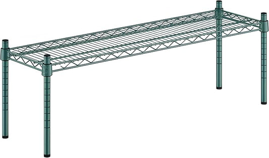12" x 42" x 14" Green Epoxy Wire Storage Shelf, Dunnage Rack, Commercial 1 Tier Small Shelf