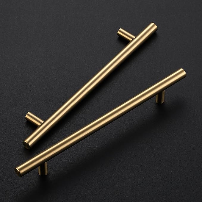 JOY DECOR 10 Pack Champagne Bronze Cabinet Pulls – 8-13/16 Inch Length, 6-1/4 Inch (160mm) Hole Center – Stainless Steel Kitchen Cabinet Handles for Drawer and Cupboard