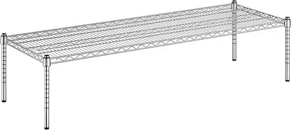 21" x 60" x 14" Chrome Wire Storage Shelf, Dunnage Rack, Commercial 1 Tier Small Shelf