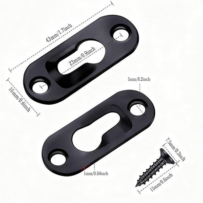 Ripeng 30 Pcs Single Keyhole Hangers Picture Hanger with 60 Pcs Screws Metal Keyhole Hanging Brackets Fasteners for Wall Mirror Picture Frames, 43 x 16 mm(Black)