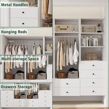 Modern Closet System for Walk In Closets, Built In Organizer Shelving Units, Modular Storage Solutions, Wall Mount Closet Organization Systems