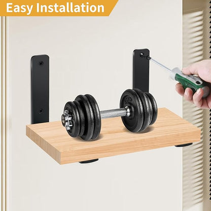 12 Pack - L 9" x H 6" x W1.5, 5mm Thick Black L Shelf Bracket, Iron Shelf Brackets, Metal Shelf Brackets, Floating Shelf, Shelf Supports with Screws