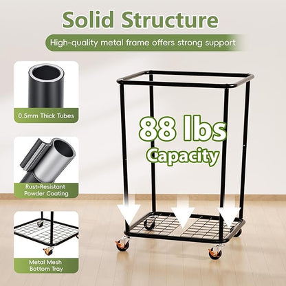 150L Laundry Basket with Wheels, Rolling Laundry Hamper with Cloth Cover, Laundry Cart with Metal Frame & Removable Bag, Large Dirty Clothes Hampers for Bedroom Aesthetic Laundry Room Bathroom, White