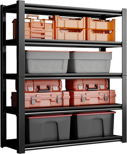72"H Garage Shelving Units 5-Tier Adjustable Storage Shelves 2500LBS Heavy Duty Metal Shelves Utility Industrial Shelving Rack for Garage Warehouse Pantry Basement,Black (23.6"D×47.2"W×72"H)