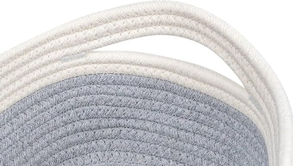 CubesLand Cube Shelf Storage Baskets for Organizing, Woven Shelf, Closet Bins Shelves Toy Basket Box Nursery Baby 2 Packs Organization Off White/Light Gray