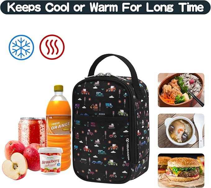 Small Insulated Lunch Bag- Snack Bag- Mini Cooler Bag with Handle for Travel,Work,School(Storage Space below 20oz)- Also Suitable for Pairing with Food Jar