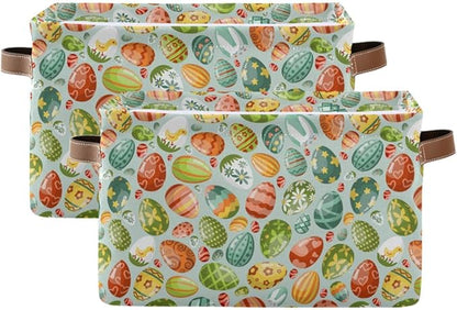 Easter Egg Rectangular Storage Basket Organizer Bin Shelf Baskets For Clothes Gifts For Home Office Dorm
