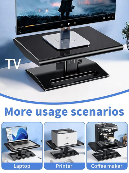 Computer Monitor Stand Riser for Desk,5.7-6.5 Inches Height Adjustable with Storage Drawer & Phone Holder,Workspace Desktop Organizer Monitor Stands Risers Shelf for Computer,Laptop,Printer,TV