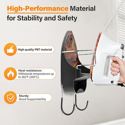 Alpinista Ironing Board Hanger Wall Mount Ironing Board Holder Wall Mount for Laundry Rooms Storage Organizer, Black