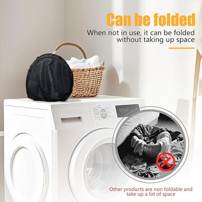 Collapsible Backpack Laundry Bag Made by Strong Polyester Oxford Cloth, 76L Heavy Duty Large Hamper with Adjustable Shoulder Strap, Foldable Basket with Mesh Pocket for College, Travel, Apartment