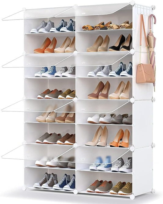 Shoe Storage,32 Pairs Shoe Rack Organizer for Closet Shoe Cabinet with Door Shoe Shelves for Closet,Entryway,Hallway,Bedroom