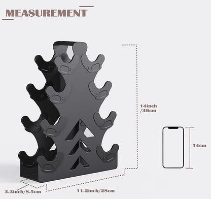 Dumbbell Rack, Stand Only, No Install Needed Small Weight Rack with Dumbbell Protector Edge,Suitable for Rubber-Coated Dumbbells