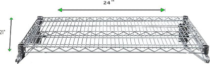 Heavy Duty Chrome Wire Storage Wall Shelf (21" x 24")
