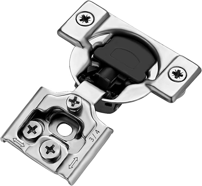 Ravinte 20 Pack 10 Pairs 3/4 inch Overlay Soft Close Hinges for Kitchen Cabinet Hinges Satin Nickel Hidden Hinges Stainless Steel Concealed Hinge self Closing