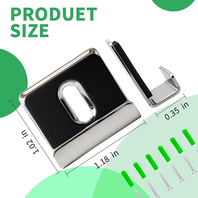 Metal Mirror Holder Clips-8Pack Mirror Hanging Kit,Steel Heavy Duty Frameless Picture Mounting Hardware and Screw,Frameless Glass Anchors Hardware for Wall Hanging Photo Frames Tiles and Billboard