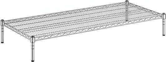 24" x 54" x 8" Chrome Wire Storage Shelf, Dunnage Rack, Commercial 1 Tier Small Shelf