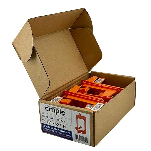 Cmple - Low Voltage Mounting Bracket 1 Gang Multipurpose Drywall Mounting Wall Plate Bracket (Single Gang, 10 Pack)