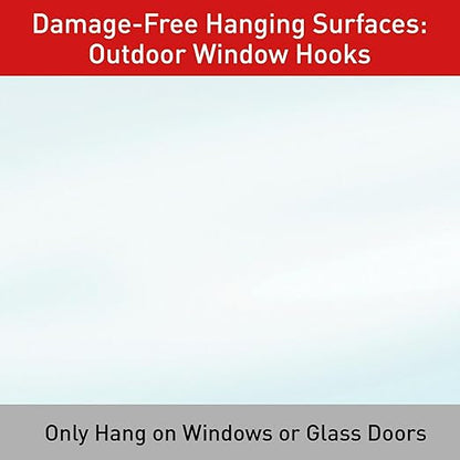 Command Outdoor Medium Clear Wall Hook, 5 Hooks and 6 Strips, Damage-Free Hanging Wall Hook for Hanging Outdoor Wall Decor with Weather Resistant Strips, Holds up to 2 lb