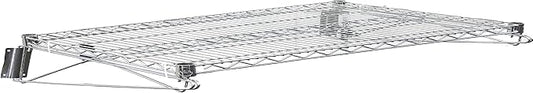 Heavy Duty Chrome Wire Storage Wall Shelf | Commercial-Grade Wall-Mounted Shelf for Kitchen, Pantry, Garage, Restaurant (18" x 60")