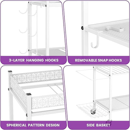 Yoga Mat Storage Rack, Home Gym Storage Rack, VOPEAK Workout Storage for Yoga Mat, Foam Roller, Gym Organizer Gym Equipment Storage for Home Exercise and Fitness Gear