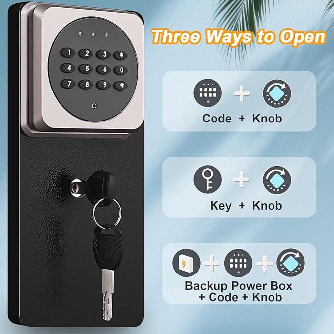 Marcree 2-3 Gun Safe, Gun Safe for Rifles and Pistols, Gun Cabinets for Rifles and Shotguns with Dual Alarm System, Rifle Safe, Gun Safes for Home Rifle and Pistols, No Assembly