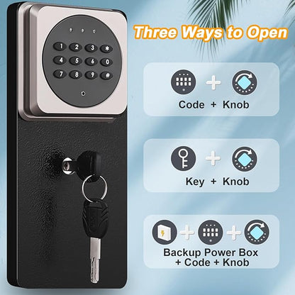 Marcree 2-3 Gun Safe, Gun Safe for Rifles and Pistols, Gun Cabinets for Rifles and Shotguns with Dual Alarm System, Rifle Safe, Gun Safes for Home Rifle and Pistols, No Assembly