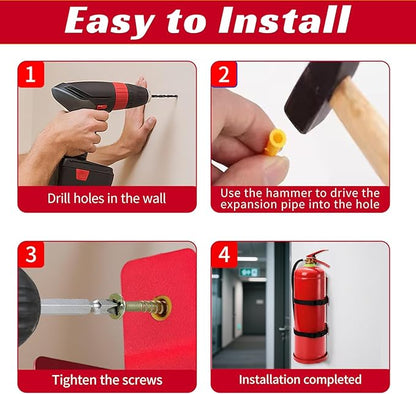 Fire Extinguisher Mount,Wall Mounted Fire Extinguisher Bracket,Compatible with 5 Pound Fire Extinguishers Ideal for Home,Car,RV,Truck
